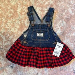 OshKosh Red and Black Overall Dress